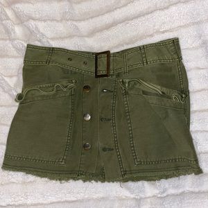 FREE PEOPLE ARMY GREEN JEAN SKIRT